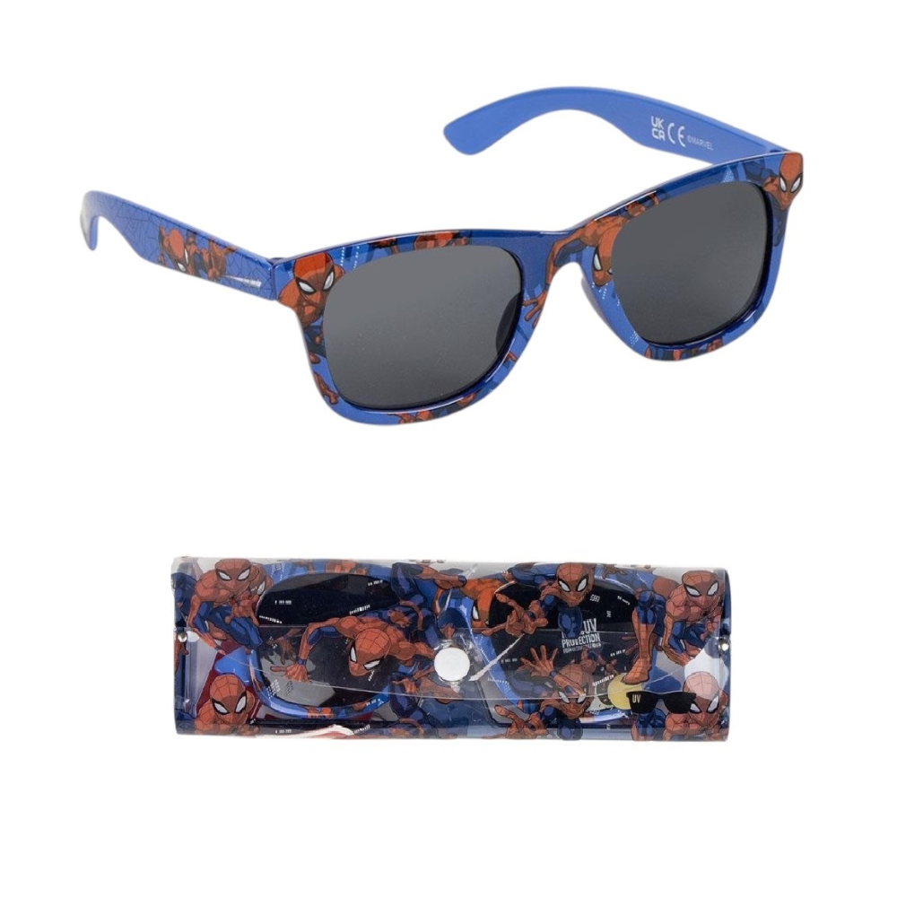 Occhiali da Sole Spiderman MARVEL con Custodia Lenti Rettangolari Filtro Uv400 - 2823-2