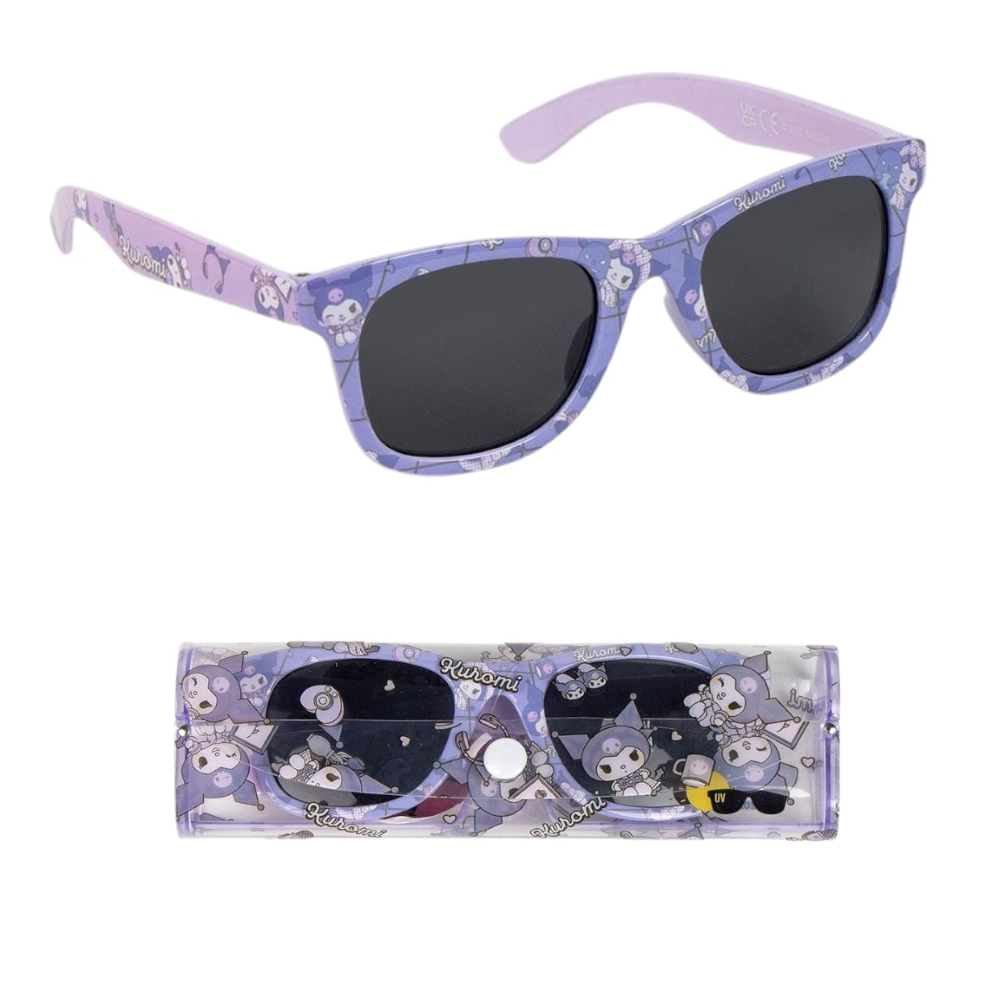 Occhiali da Sole Kuromi Sanrio con Custodia Lenti Rettangolari Filtro Uv400 - 2886-4