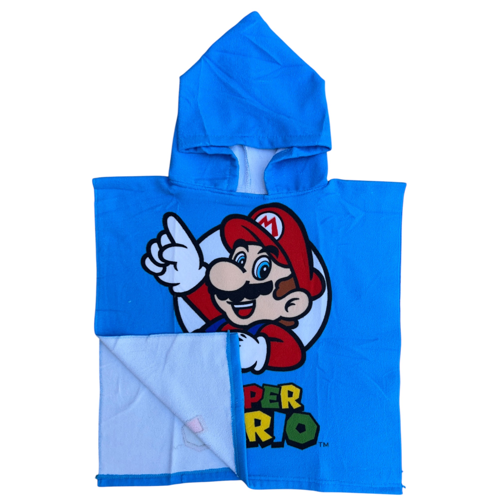 Poncho Mare Super Mario e Luigi 100 X 50 CM Accappatoio per Bambini 100% Pl - Mar36-5180