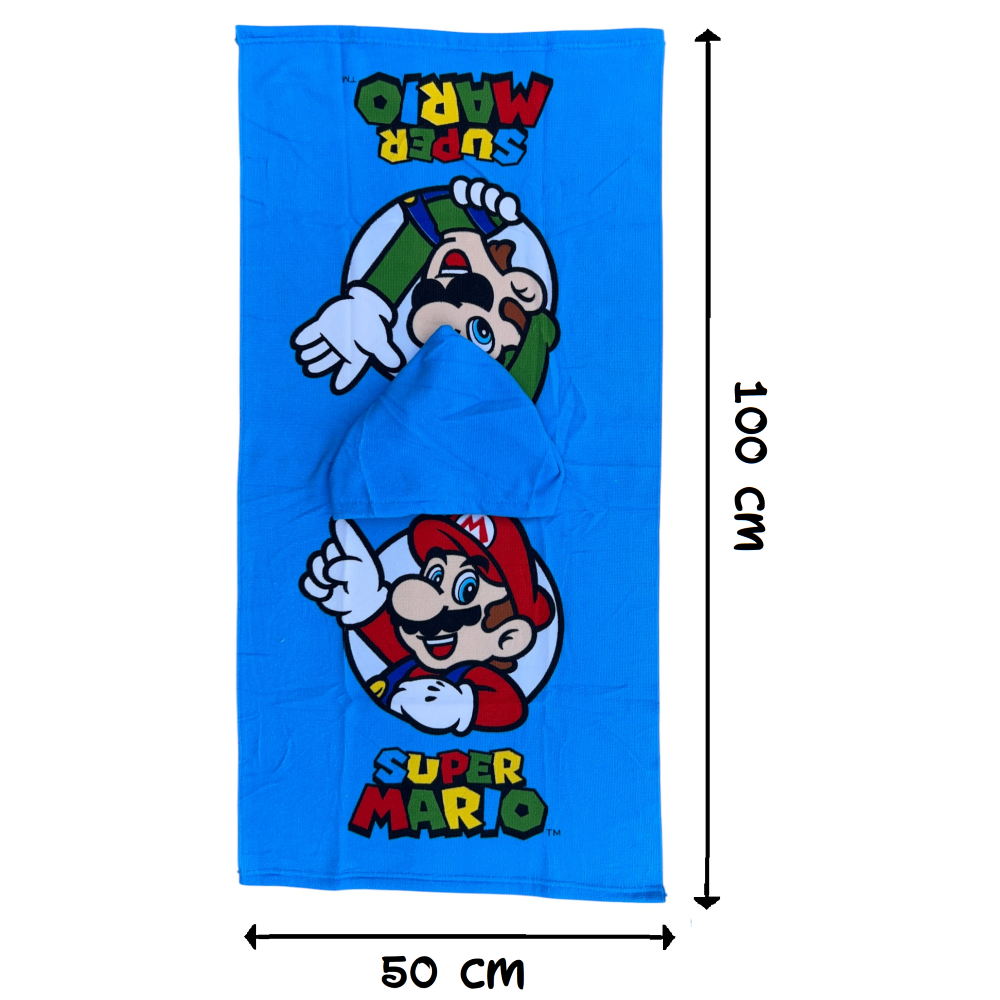 Poncho Mare Super Mario e Luigi 100 X 50 CM Accappatoio per Bambini 100% Pl - Mar36-5180