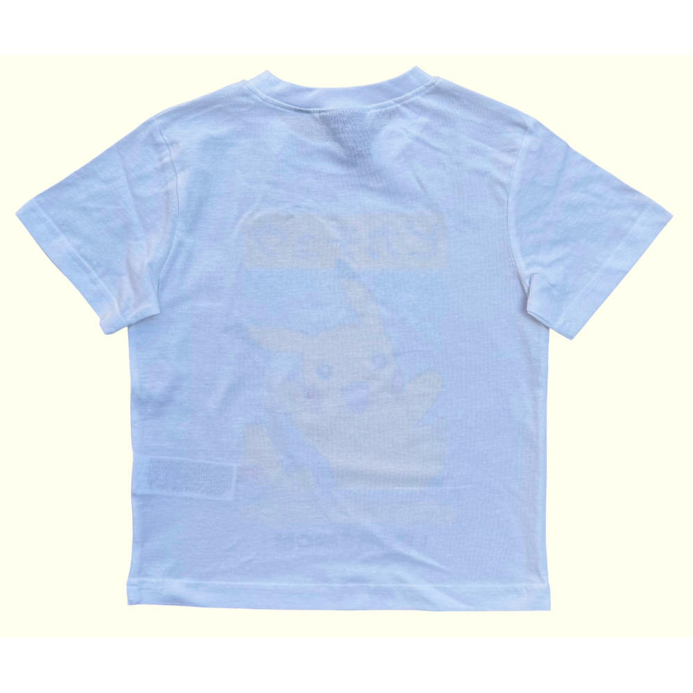 T-Shirt Pikachu Pokémon in Cotone Jersey Maglietta Maniche Corte - Ye10445.bianco