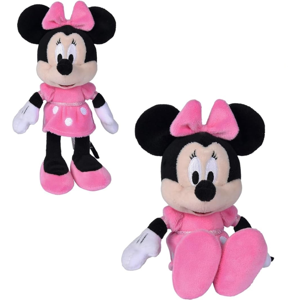 Peluche Minnie Mouse DISNEY Morbido Pupazzo 20 CM con Fiocco Fucsia - 6315870246