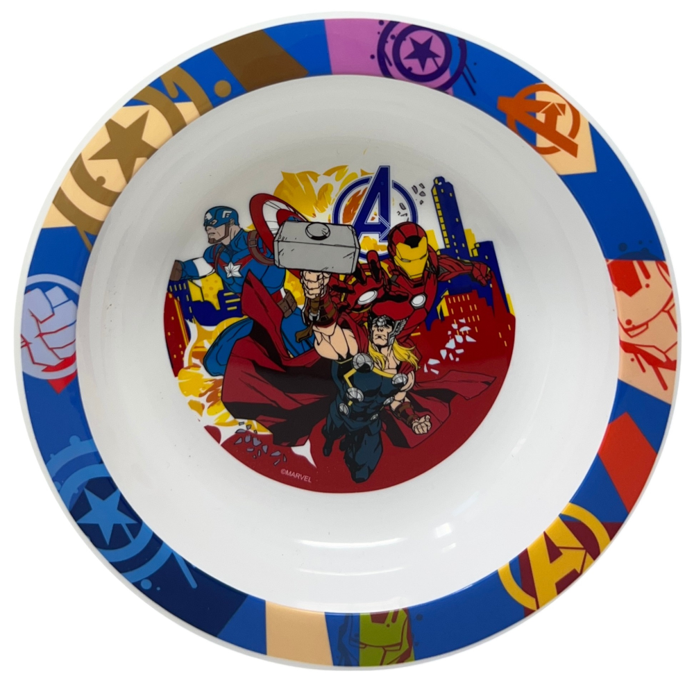 Piatto Fondo Avengers MARVEL Stoviglia 20 CM in Plastica Riutilizzabile Adatto Al Microonde - St80148