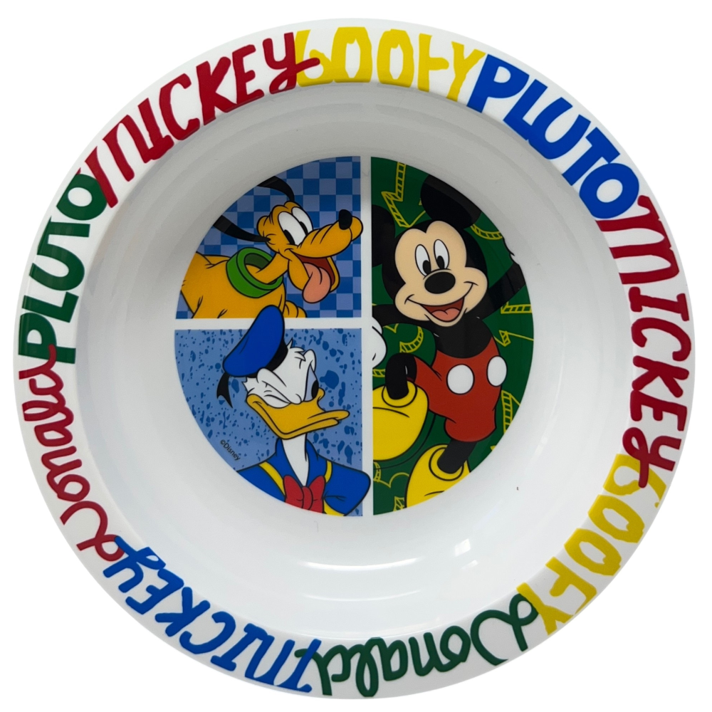 Piatto Fondo Topolino & Friends DISNEY Stoviglia 20 CM in Plastica Riutilizzabile Adatto Al Microonde - St81148