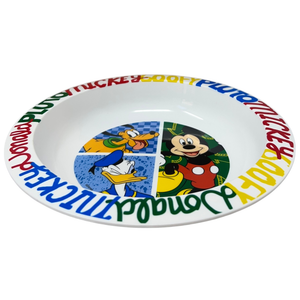 Piatto Fondo Topolino & Friends DISNEY Stoviglia 20 CM in Plastica Riutilizzabile Adatto Al Microonde - St81148
