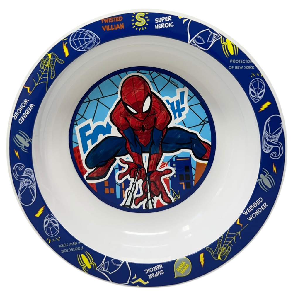 Piatto Fondo Spiderman MARVEL Stoviglia 20 CM in Plastica Riutilizzabile Adatto Al Microonde - St83548