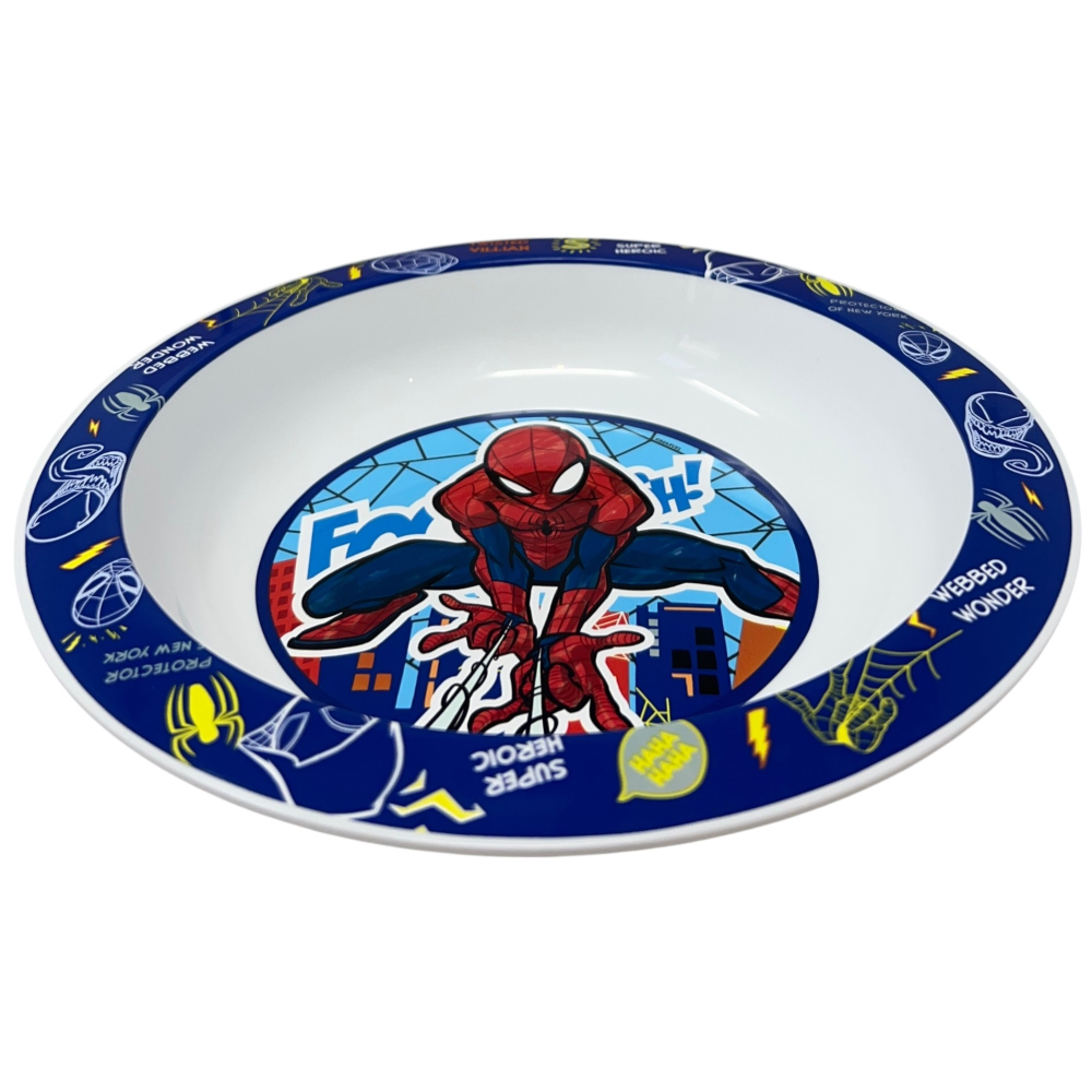 Piatto Fondo Spiderman MARVEL Stoviglia 20 CM in Plastica Riutilizzabile Adatto Al Microonde - St83548
