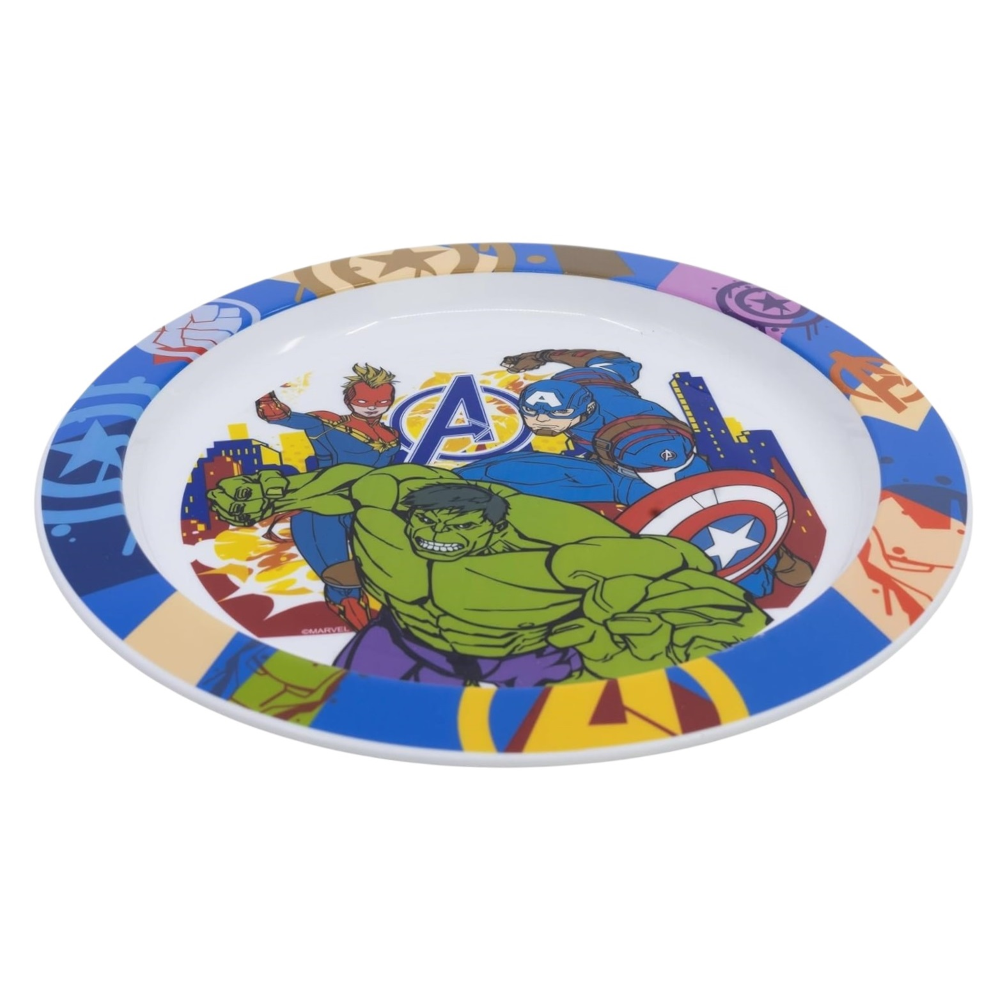 Piatto Piano Avengers MARVEL Stoviglia 22 CM in Plastica Riutilizzabile Adatto Al Microonde e in Lavastoviglie - St80147