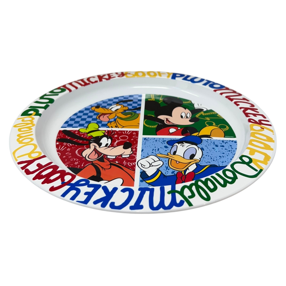 Piatto Piano Topolino & Friends DISNEY Stoviglia 22 CM in Plastica Riutilizzabile Adatto Al Microonde e in Lavastoviglie - St81147
