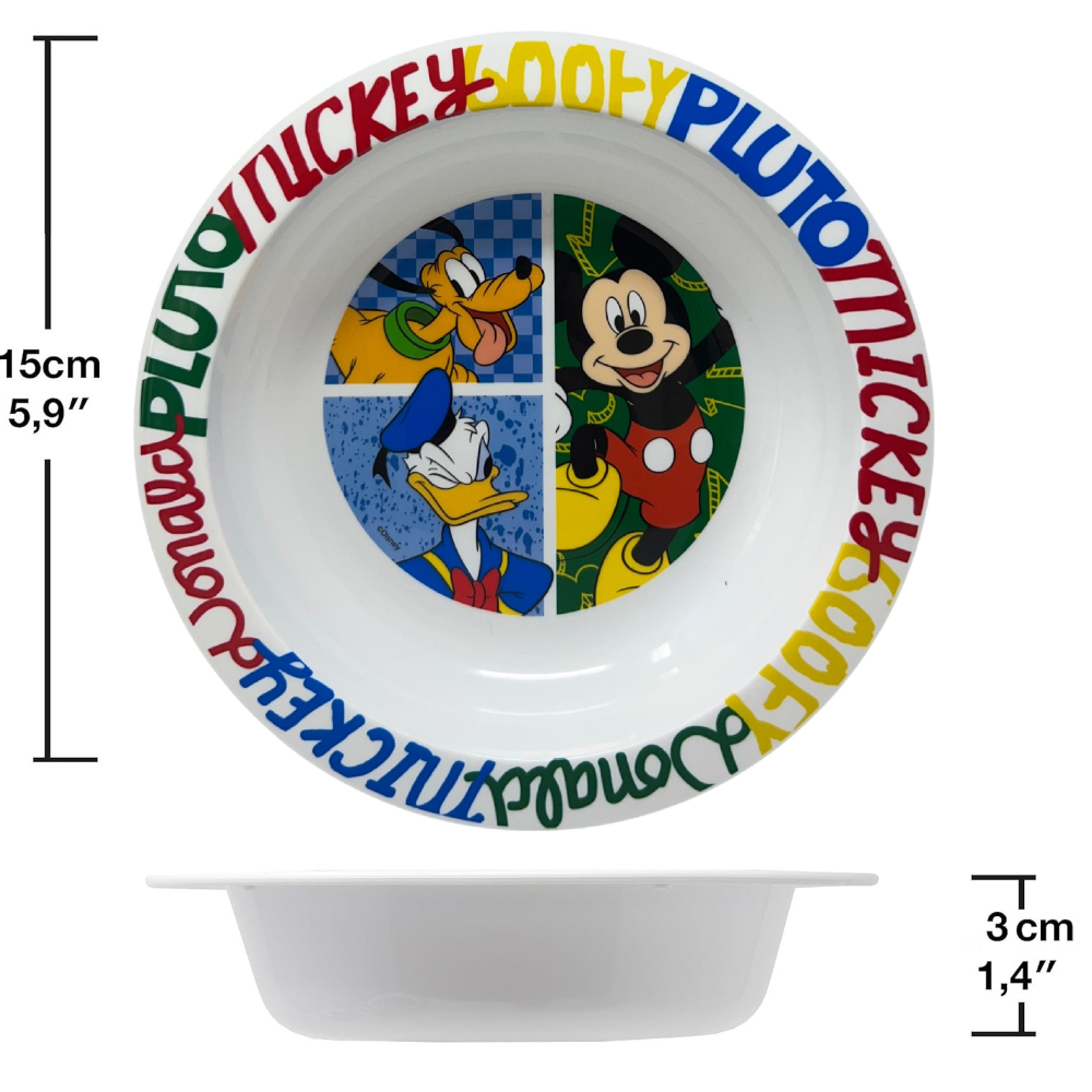Piatto Fondo Topolino & Friends DISNEY Stoviglia 20 CM in Plastica Riutilizzabile Adatto Al Microonde - St81148