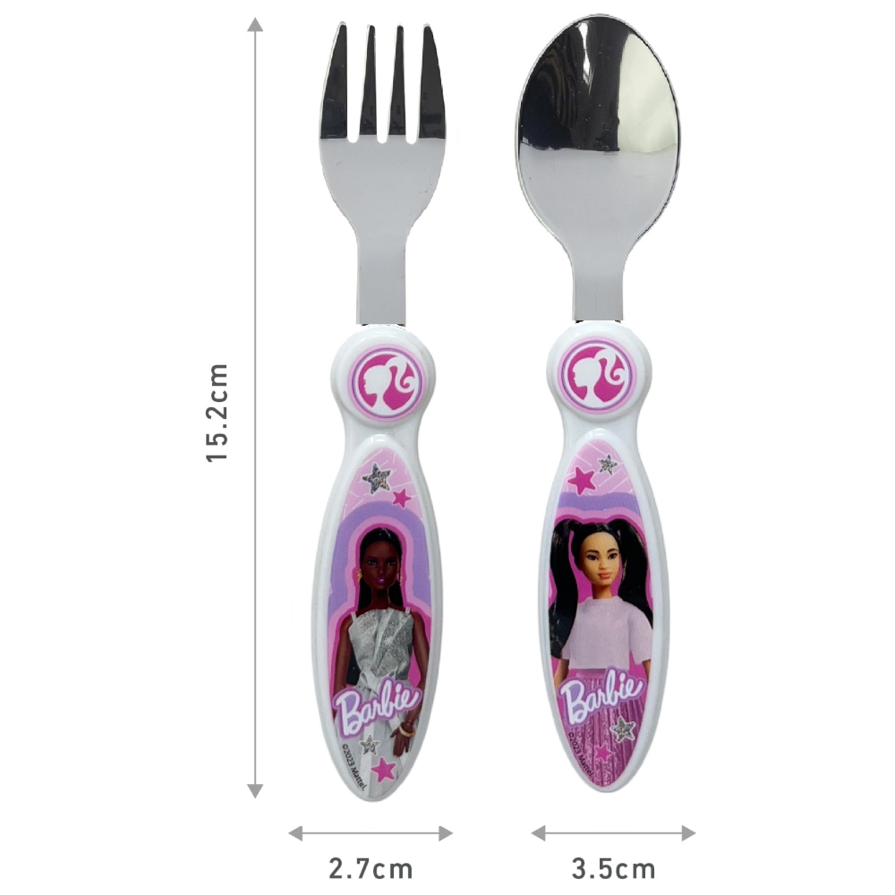 Posate Barbie Mattel Forchetta e Cucchiaio in Acciaio Inossidabile Atossico - St15918