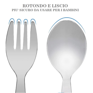 Posate Unicorno Forchetta e Cucchiaio in Acciaio Inossidabile Atossico - St21118