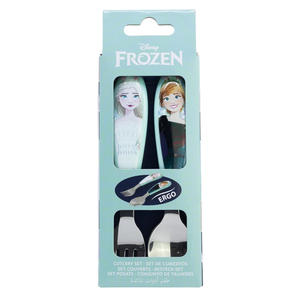 Posate Frozen DISNEY Forchetta e Cucchiaio in Acciaio Inox Manico Ergonomico- St81018