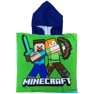 Poncho Mare Minecraft 100 X 50 CM Accappatoio da Spiaggia per Bambini 100% Pl - Mnc36-5164