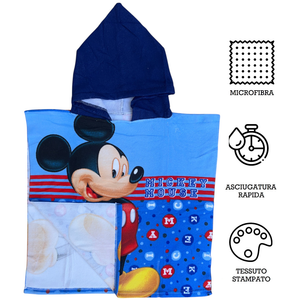 Poncho Mare Topolino DISNEY 100 X 50 CM Accappatoio per Bambini 100% Pl - Mic36-5185