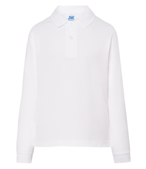 Polo T-Shirt Maglietta Divisa Scolastica Bianca Manica Lunga Taglie da 1 a 14 Anni