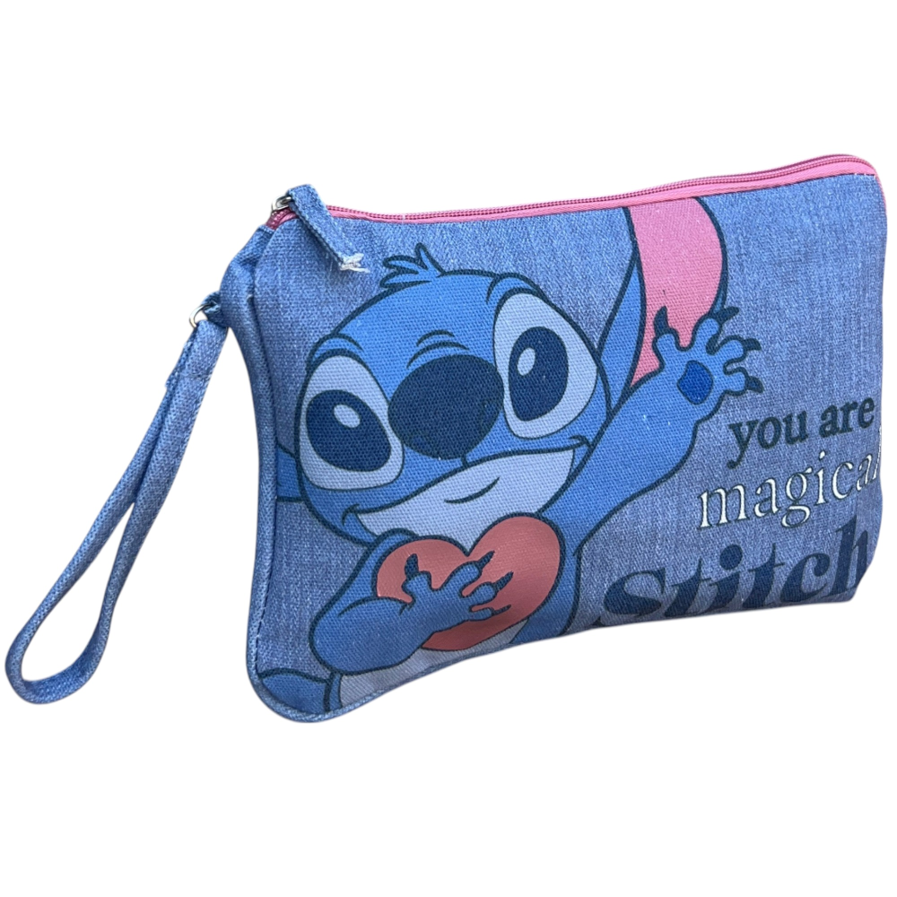 Beauty Case Stitch DISNEY Pochette Mare con Laccetto Organizer Borsa - D11435mc