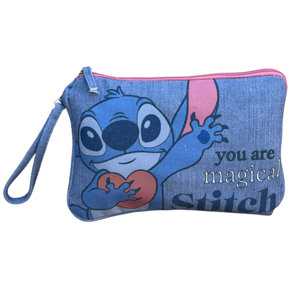 Beauty Case Stitch DISNEY Pochette Mare con Laccetto Organizer Borsa - D11435mc