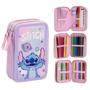 Astuccio Scuola Stitch DISNEY Multiscomparto 3 Zip Portacolori Giotto - 1652
