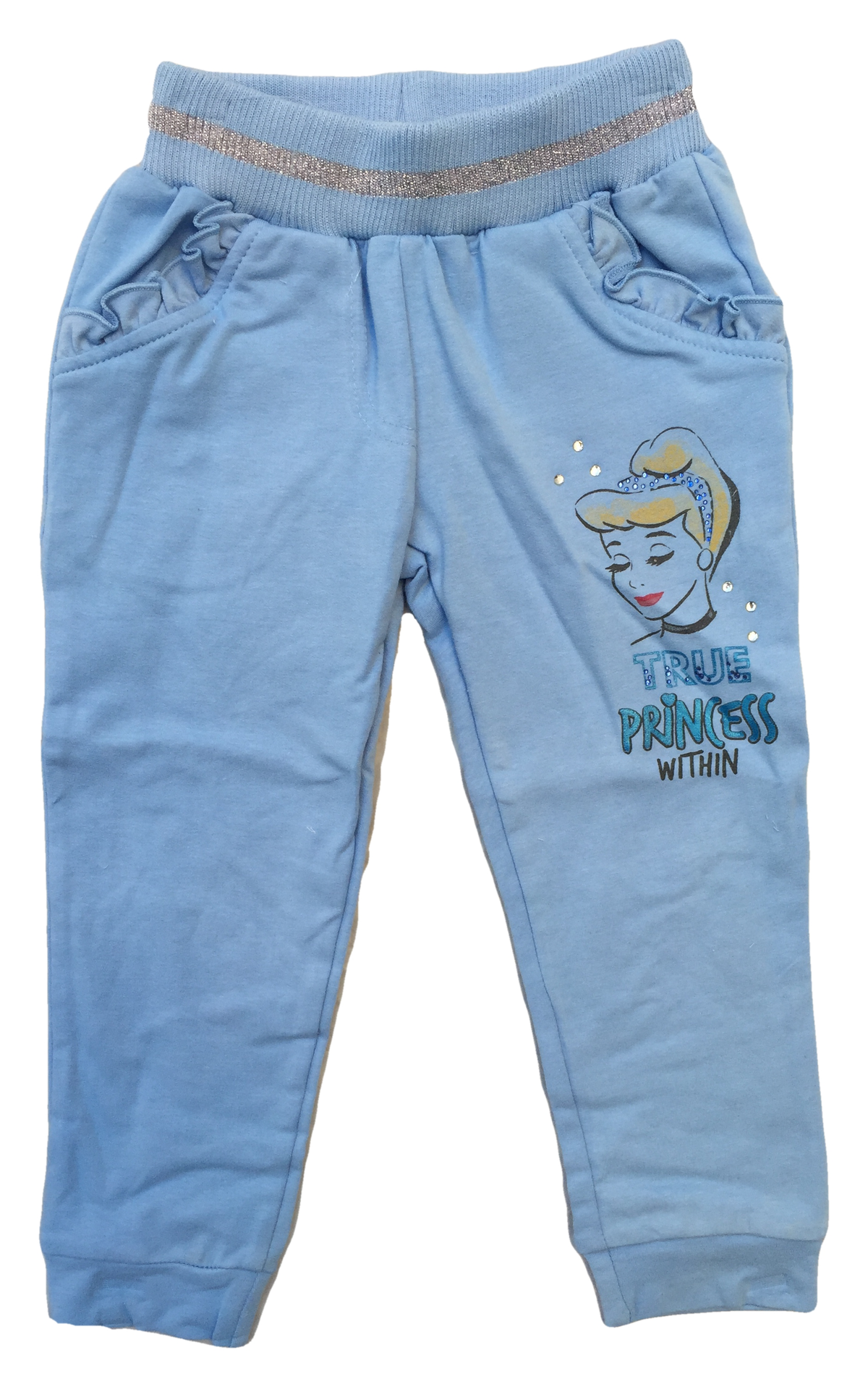 Pantalone Tuta Principesse DISNEY Bambina Sun City Taglie 3/6 Anni - Rh1407celeste