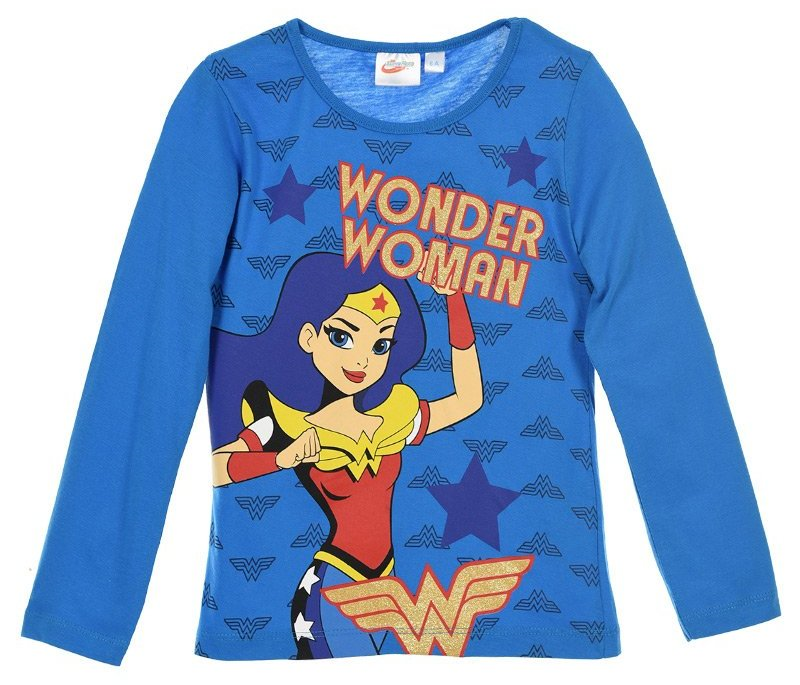 T-Shirt Superman Super Girl Maglietta Bambina Sun City Taglie 4/10 Anni - Rh1388celeste