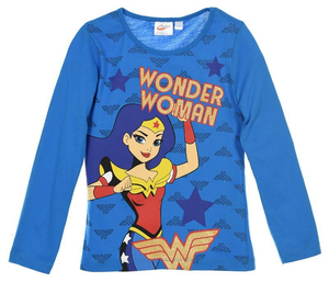 T-Shirt Superman Super Girl Maglietta Bambina Sun City Taglie 4/10 Anni - Rh1388celeste