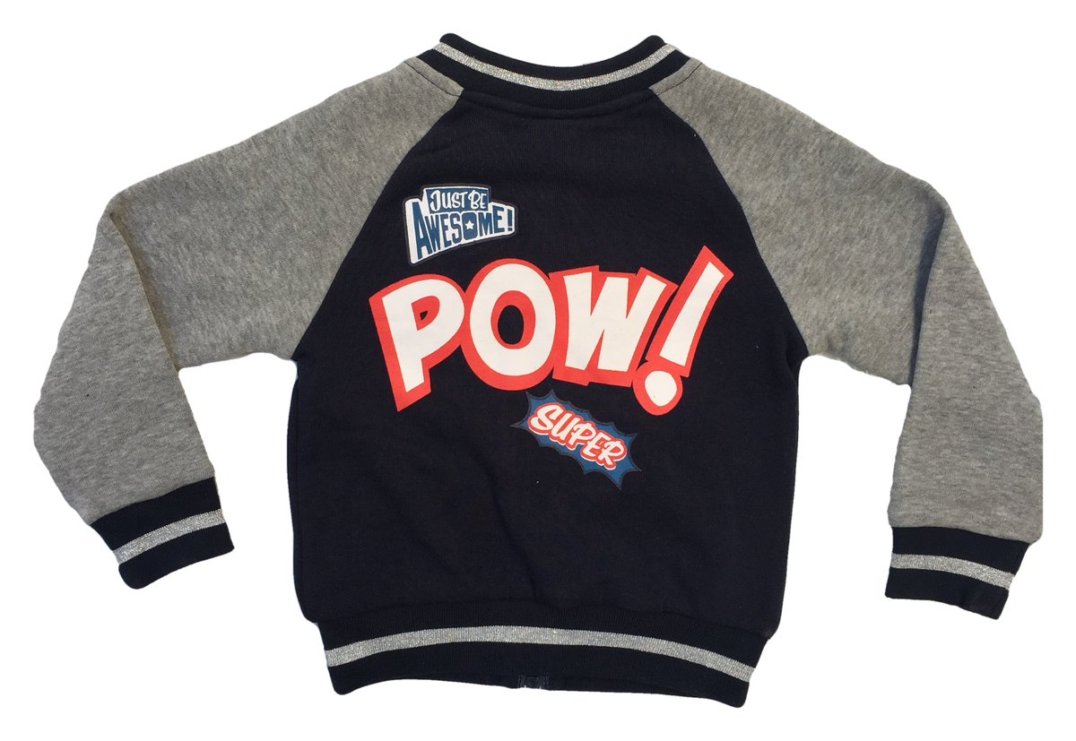 Felpa con Zip Superman Super Girl Sun City Taglie 3/8 Anni - Rh1393blu