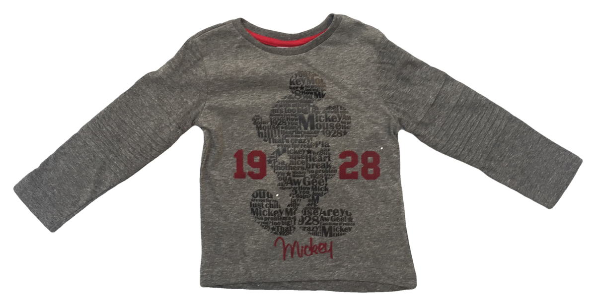 T-Shirt Topolino DISNEY Bambino Maglietta Sun City Taglie 3/8 Anni - Rh1310grigio