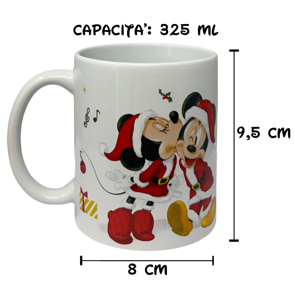 Tazza Natale Minnie e Topolino DISNEY in Ceramica Modello Mug 325 Ml in Confezione - 83067