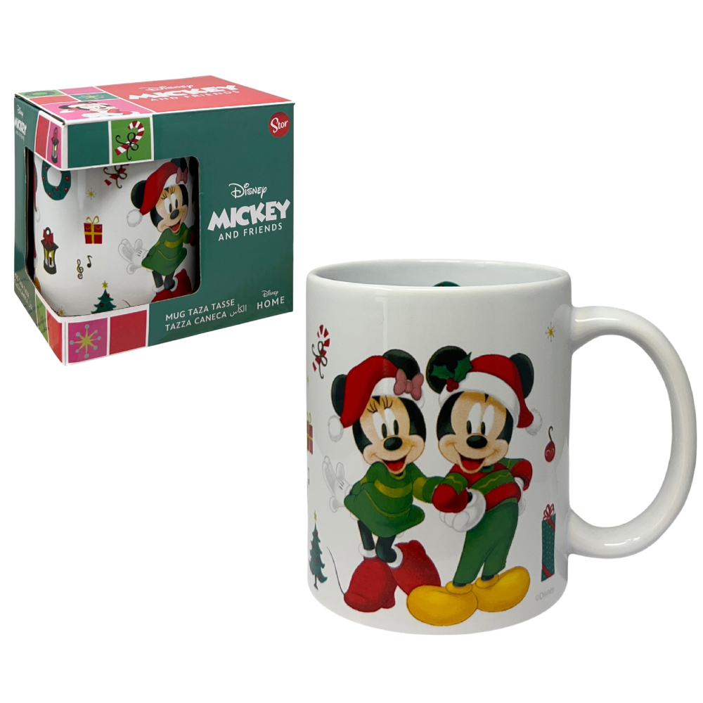Tazza Natale Minnie e Topolino DISNEY in Ceramica Modello Mug 325 Ml in Confezione - 83067