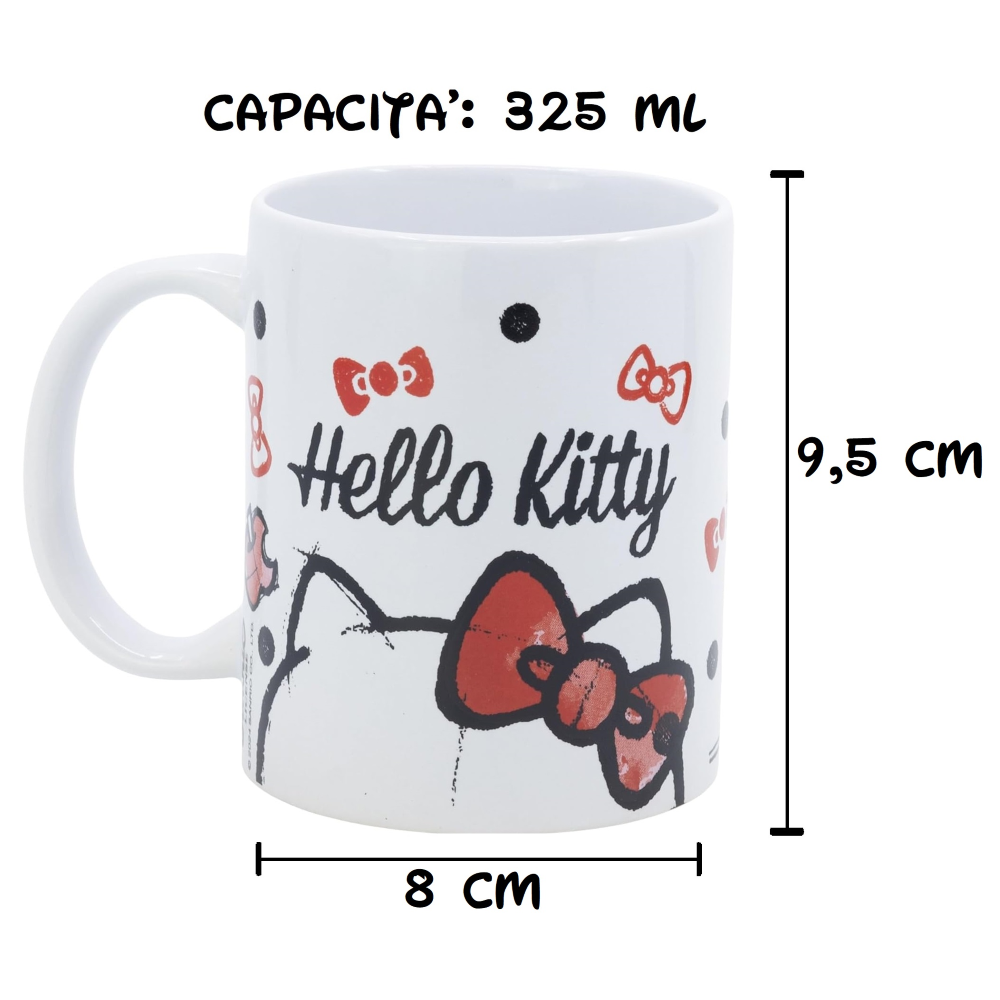 Tazza in Ceramica Hello Kitty Sanrio Modello Mug 325 Ml in Confezione - 83072