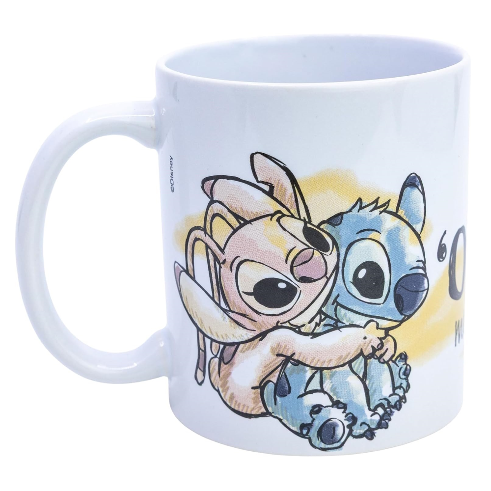 Tazza in Ceramica Stitch e Angel DISNEY Ohana Modello Mug 325 Ml in Confezione - 83073
