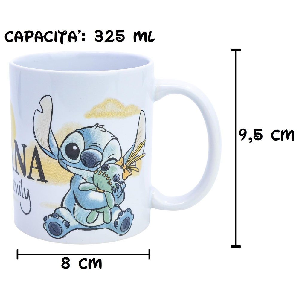 Tazza in Ceramica Stitch e Angel DISNEY Ohana Modello Mug 325 Ml in Confezione - 83073
