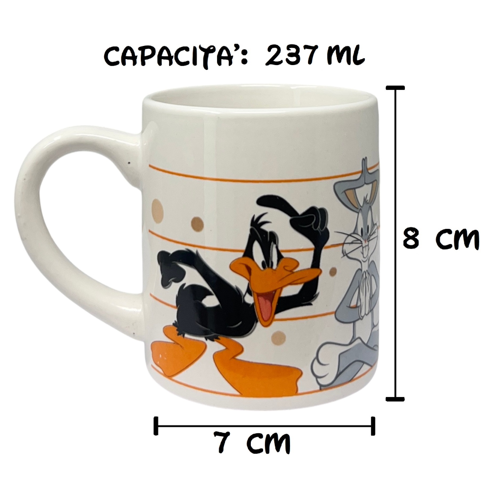 Tazza in Ceramica Looney Tunes Modello Mug 237 Ml in Confezione per Bambini - 83060