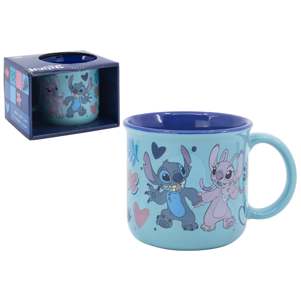 Tazza Stitch e Angel DISNEY Modello Mug Doppio Colore 355 Ml in Confezione- 83058