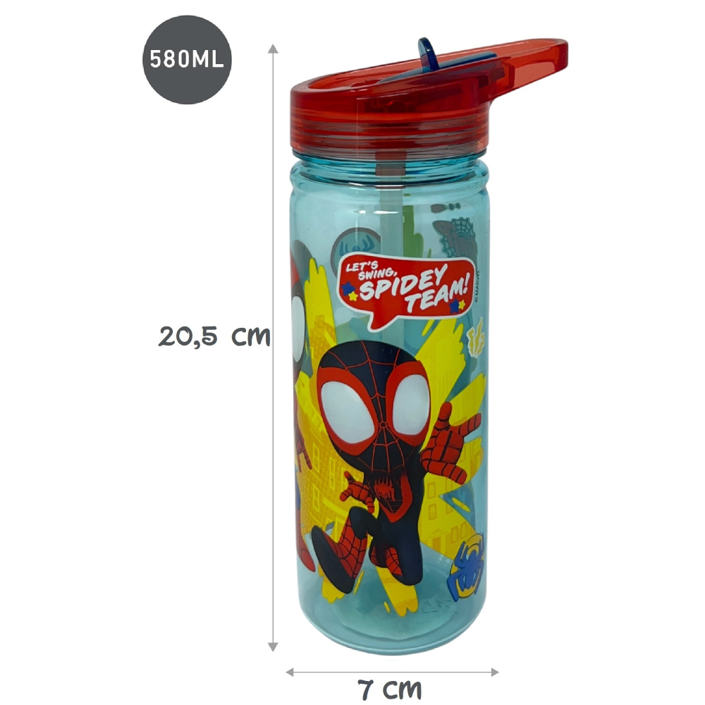 Borraccia Ecozen Spidey MARVEL in Tritan Bottiglia con Beccuccio Ripiegabile 580 Ml -83217