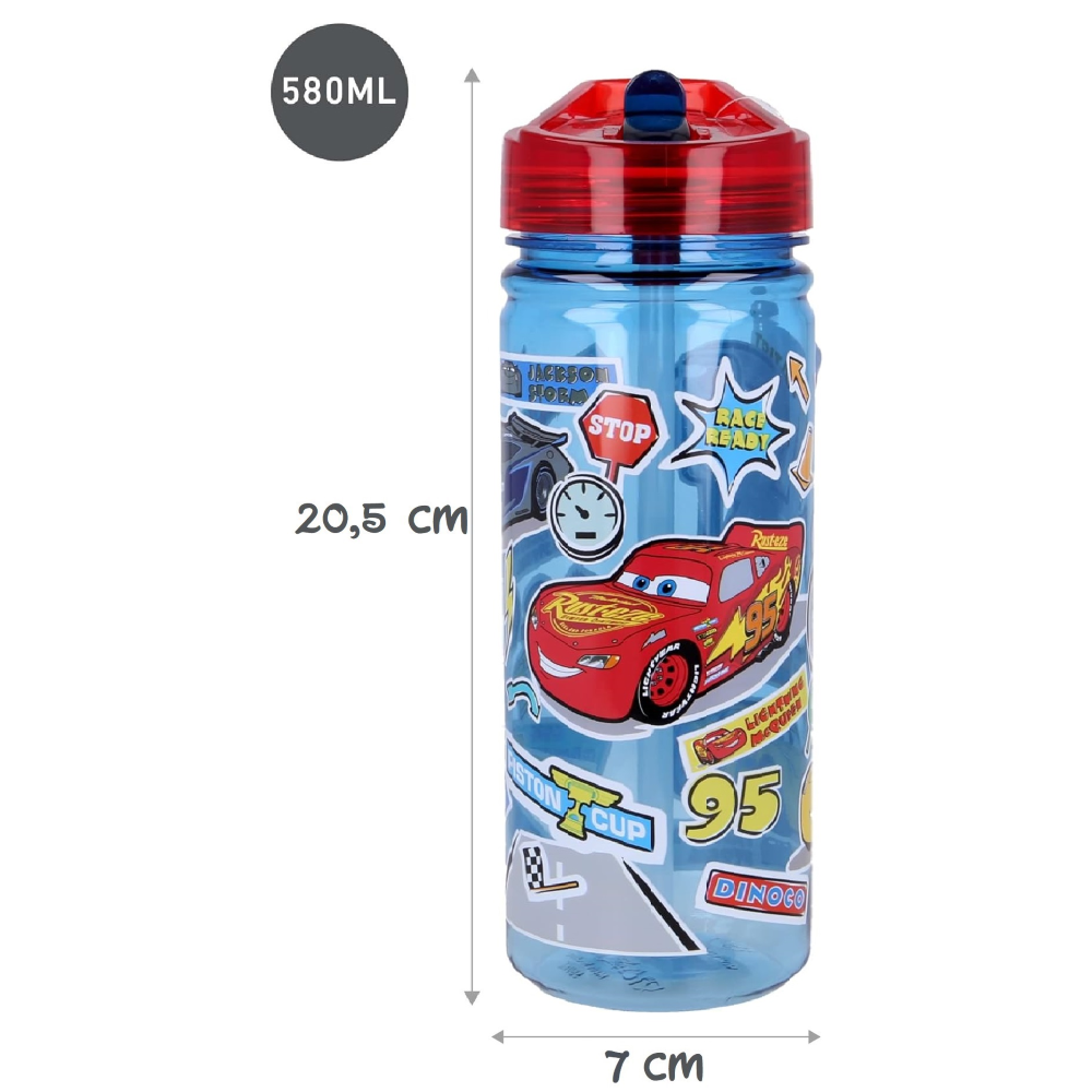 Borraccia Ecozen Cars DISNEY in Tritan Bottiglia con Beccuccio Ripiegabile 580 Ml -79017