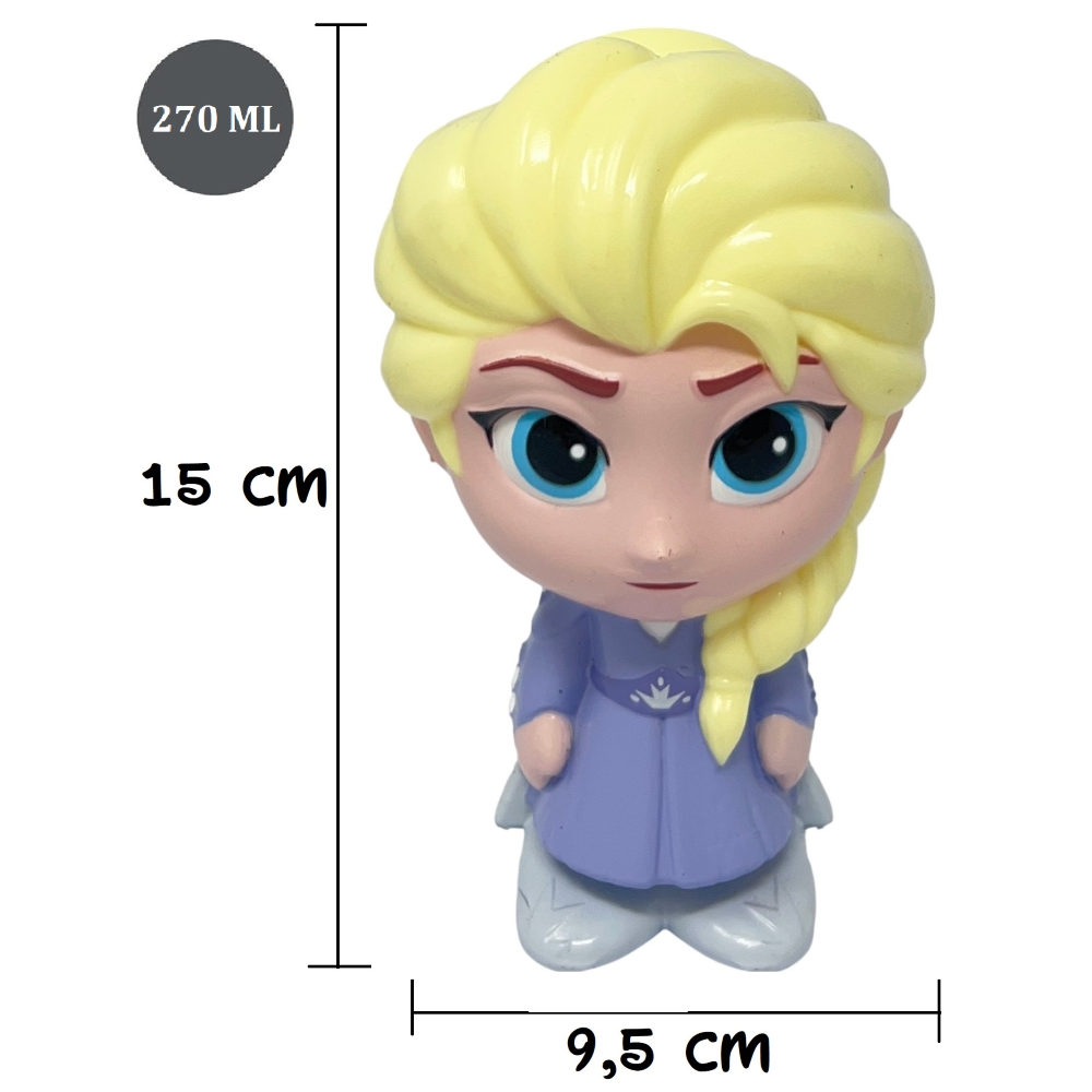 Borraccia Frozen DISNEY Personaggio 3d Elsa Bottiglia 270 Ml in Plastica Riutilizzabile Beccuccio Ripiegabile -83202