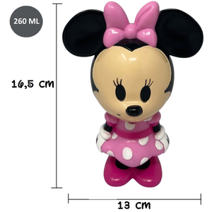 Borraccia Minnie Mouse DISNEY Personaggio 3d Bottiglia 260 Ml in Plastica Riutilizzabile Beccuccio Ripiegabile -83204