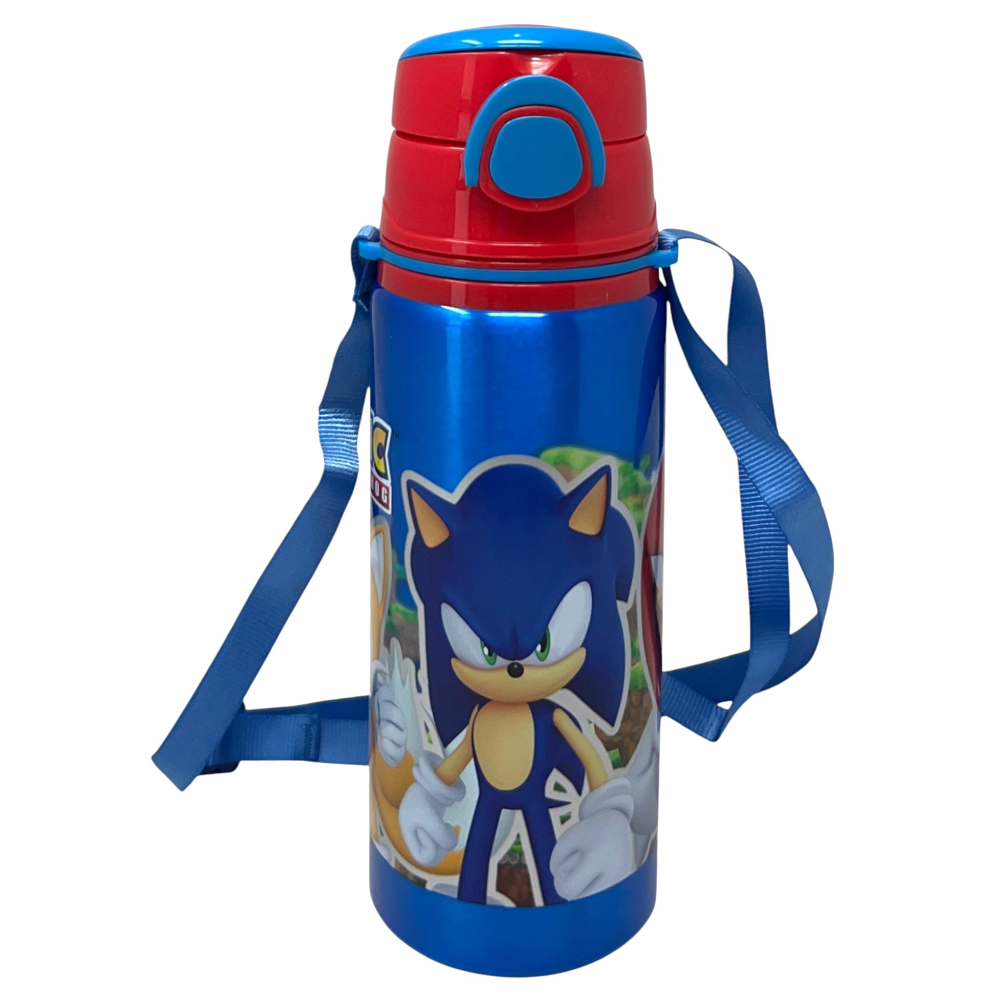 Borraccia in Alluminio Sonic the Hedgehog Bottiglia 730 Ml con Apertura Pop-Up e Tracolla - 83196
