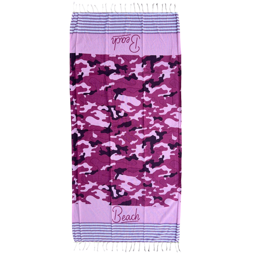 Telo Mare con Frange 190 X 70 CM Asciugamo in Misto Cotone Accessorio Spiaggia Piscina