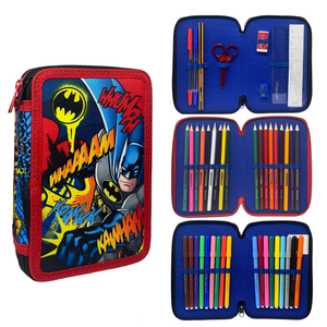Astuccio 3 Zip Scuola Batman DC Multiscomparto Portacolori Giotto - 1004e4226