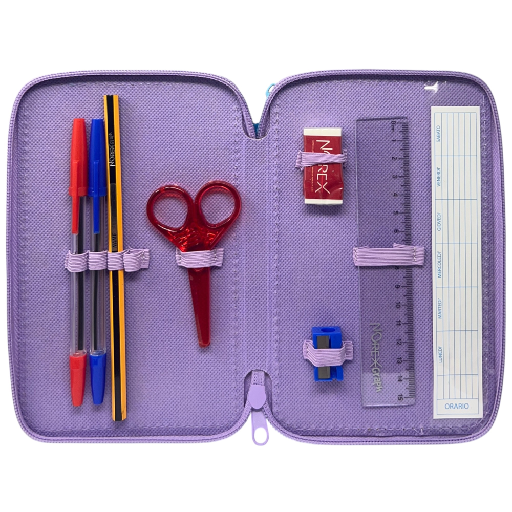 Astuccio 3 Zip Scuola Frozen DISNEY Multiscomparto Portacolori Giotto - 564797
