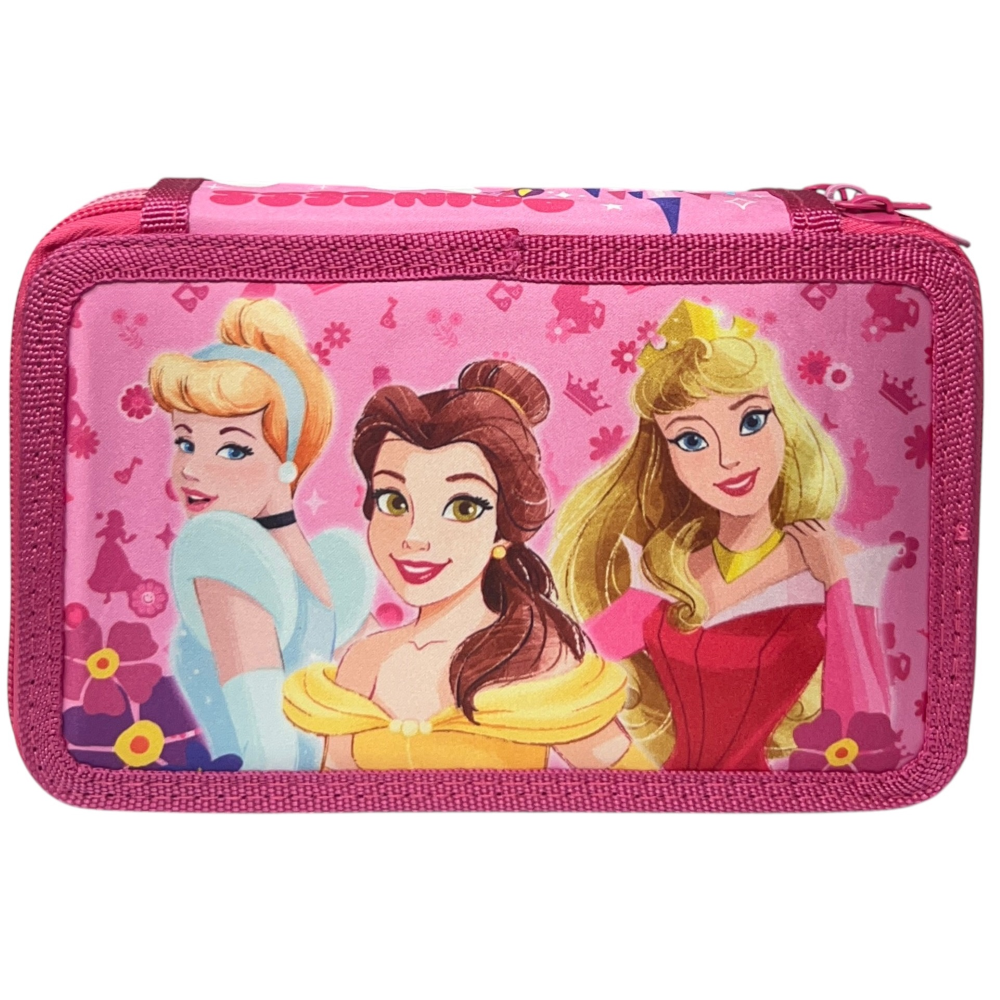 Astuccio 3 Zip Scuola Principesse DISNEY Multiscomparto Portacolori Giotto - 564799