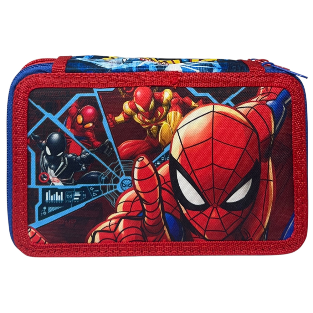 Astuccio 3 Zip Scuola Spiderman MARVEL Multiscomparto Portacolori Giotto - 508509