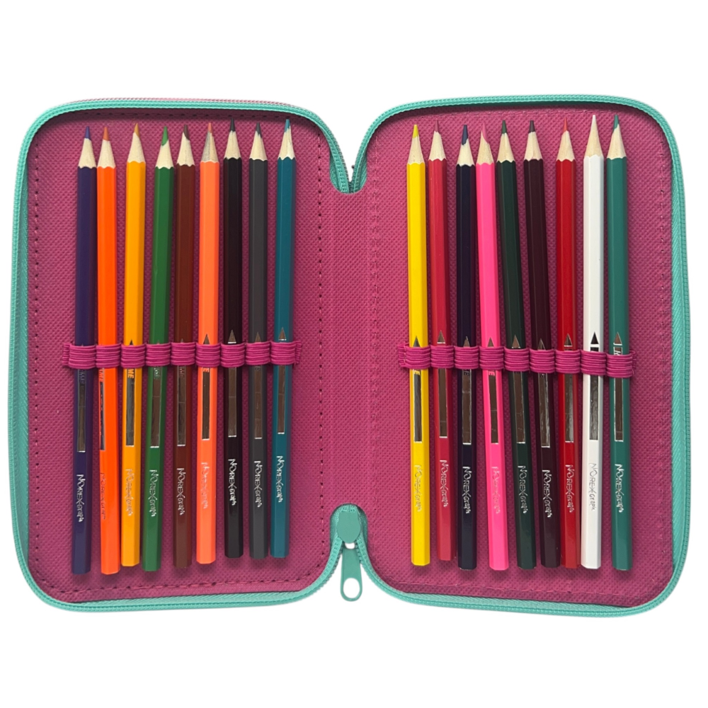 Astuccio 3 Zip Scuola Stitch e Angel DISNEY Multiscomparto Portacolori Giotto - 564801