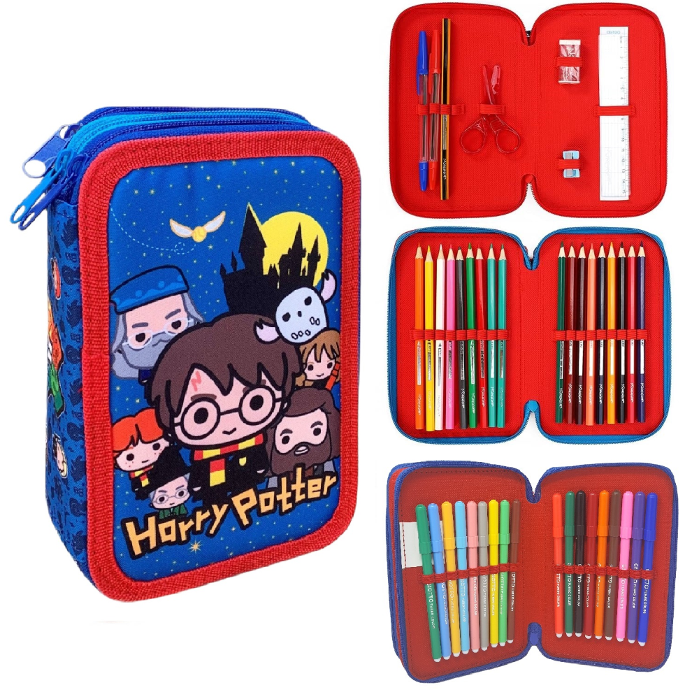 Astuccio Scuola Harry Potter Multiscomparto 3 Zip Portacolori Giotto - 1004e94963