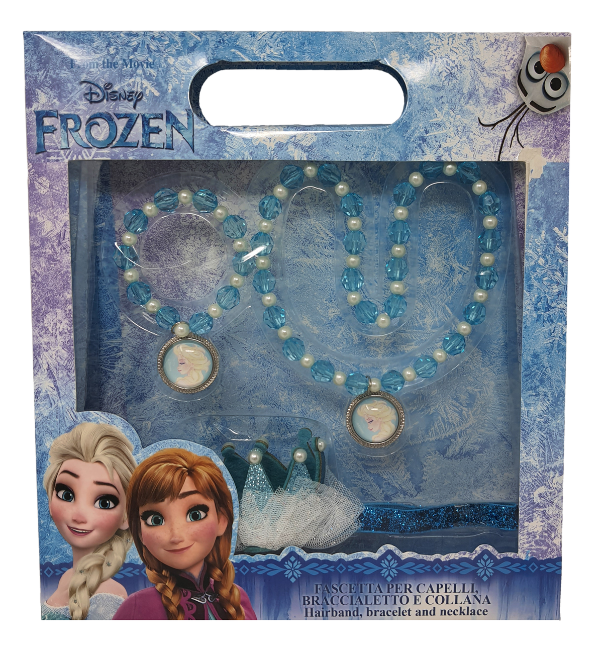 Accessori Capelli Frozen Elsa Anna DISNEY Fascetta per Capelli, Braccialetto e Collana