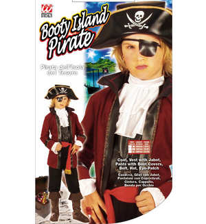 Vestito Carnevale + Accessori Pirata Dell'isola Del Tesoro Costume Sciabola 5/7 Anni Travestimento - 5559+7007b