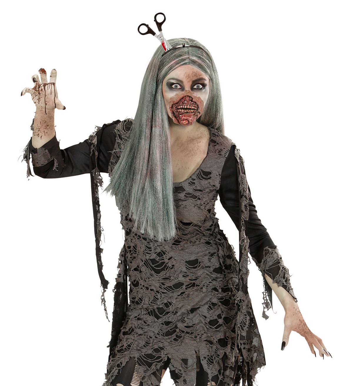 Forbici Insanguinate in Testa Accessori per Abito Vestito Travestimento Carnevale Halloween